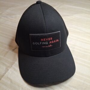 Travis Mathew Never Golfing Again Snapback Adult Hat Mens Cap Black Flexfit Mesh